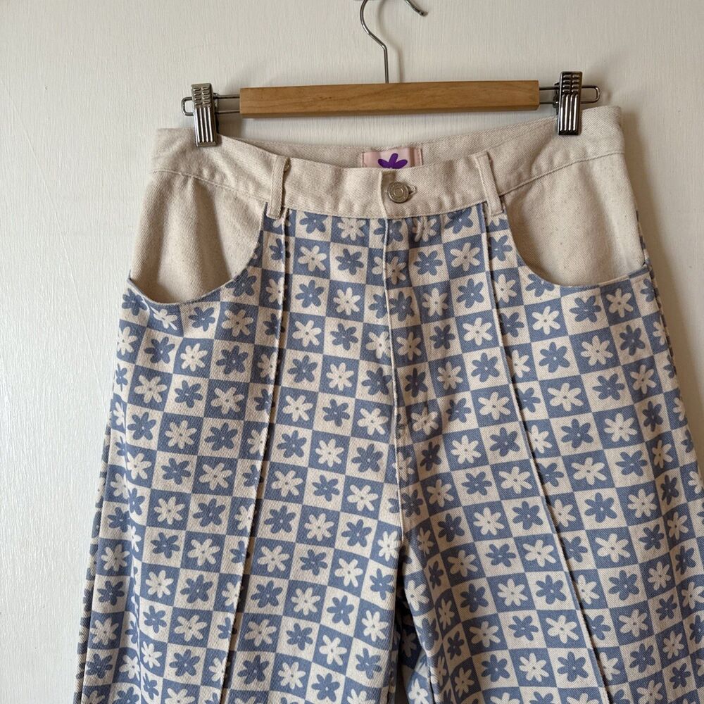 Lisa Says Gah Jeans Retro Geo Floral High Waisted Straight Denim | Women's 32 - Picture 3 of 10